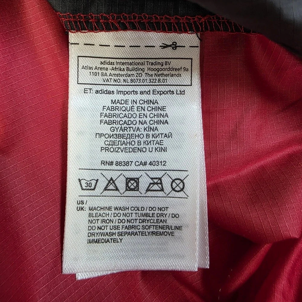 Adidas Golf ClimaProof Wind Jacket‎ Mens Large Red V-Neck Pullover Logo